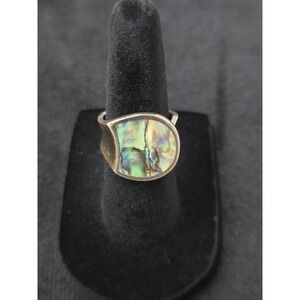 Sterling Silver Abalone Open Band Ring